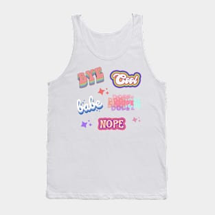 Colorful aesthetic type sticker pack Tank Top